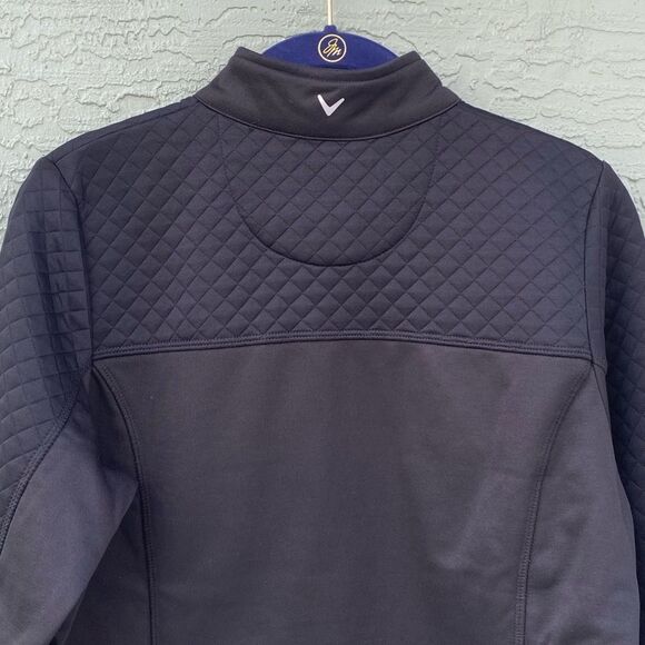 Callaway Golf Sz M Black 1/4 Zip Quilted On Top & Arms - Picture 5 of 9
